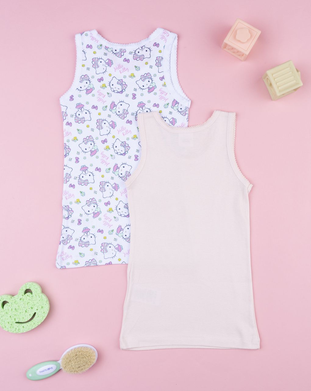 παιδικά φανελάκια πακέτο x2 hello kitty για κορίτσι - Prénatal