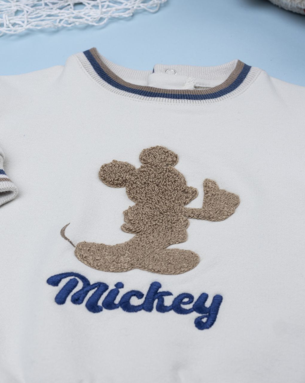 βρεφική μπλούζα φούτερ μπεζ mickey για αγόρι - Prénatal