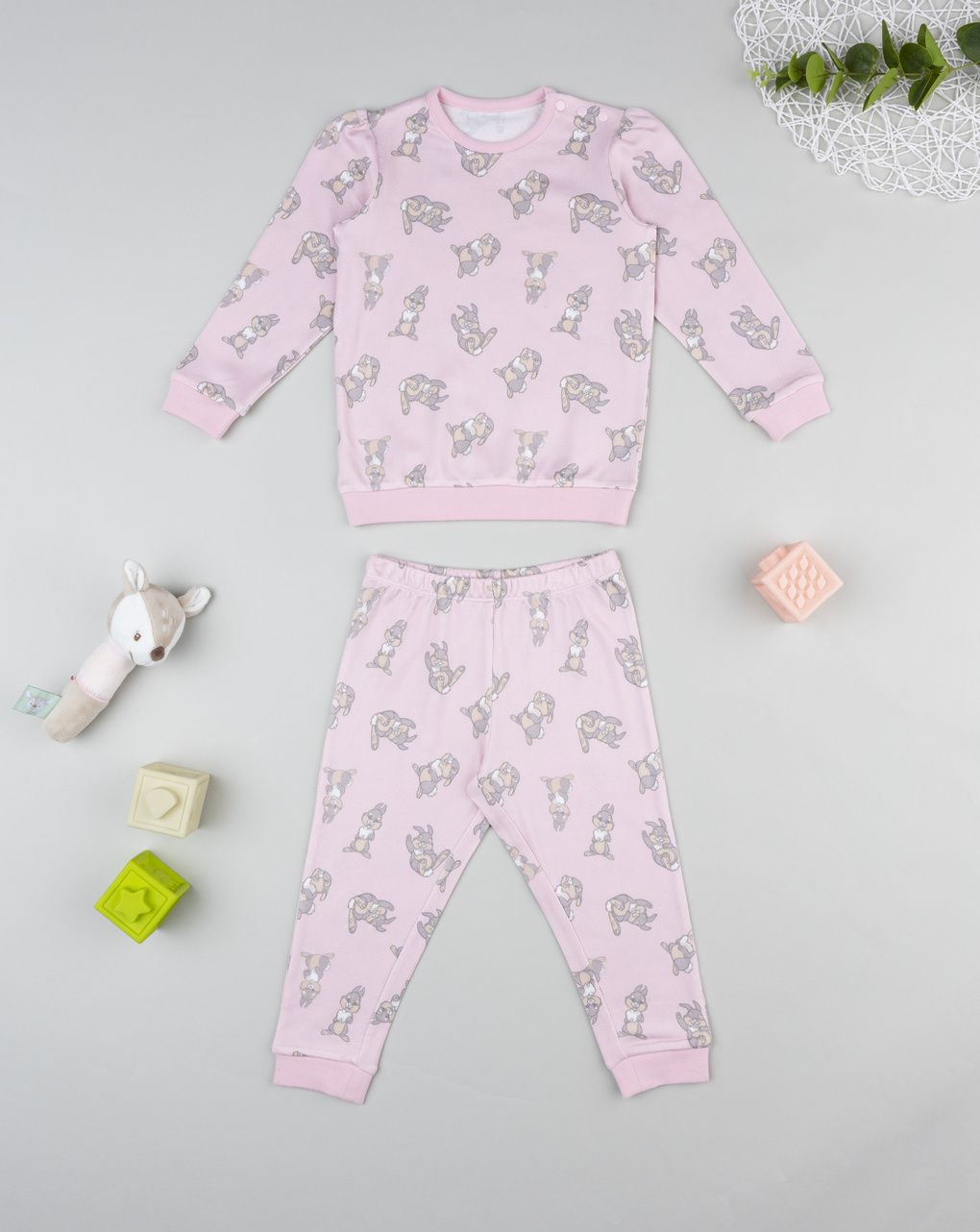 βρεφική πιτζάμα ροζ thumper για κορίτσι