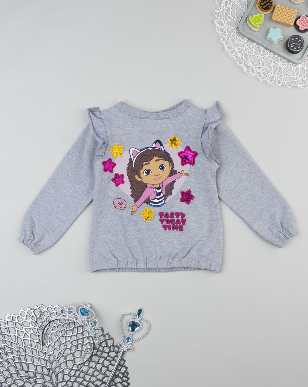 παιδική μπλούζα φούτερ γκρι gabby για κορίτσι