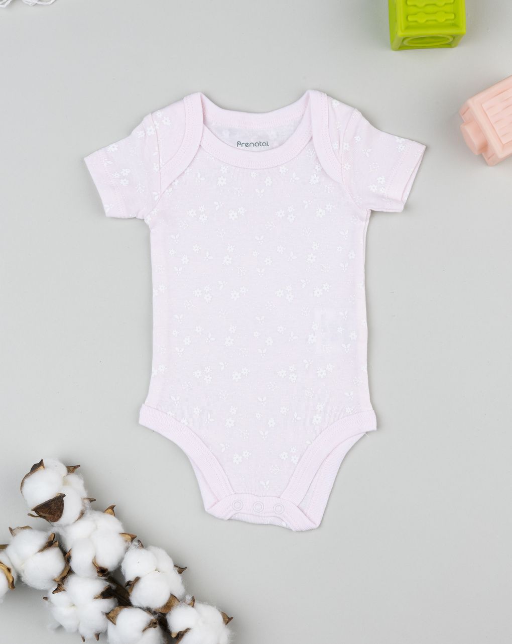 βρεφικό κορμάκι ροζ με λουλούδια για κορίτσι