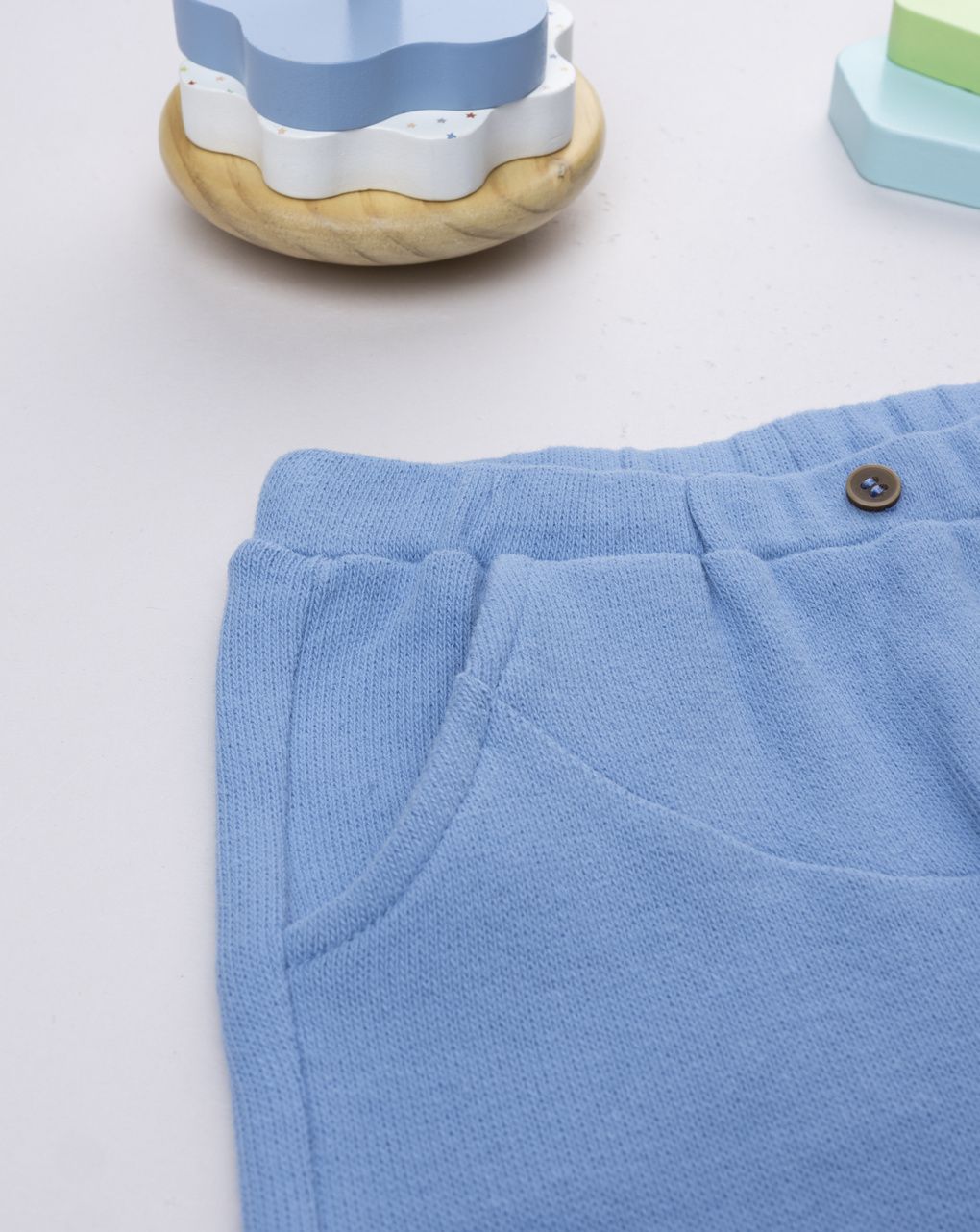βρεφικό παντελόνι πλεκτό γαλάζιο για αγόρι - Prénatal