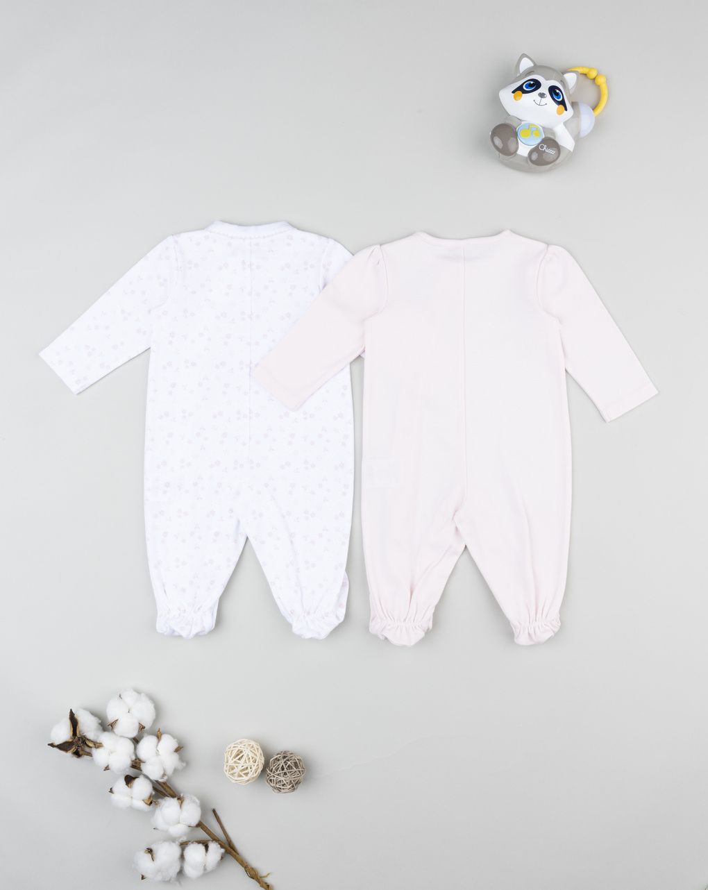 βρεφικά φορμάκια πακέτο x2 ροζ/λευκό με λαγουδάκι για κορίτσι - Prénatal