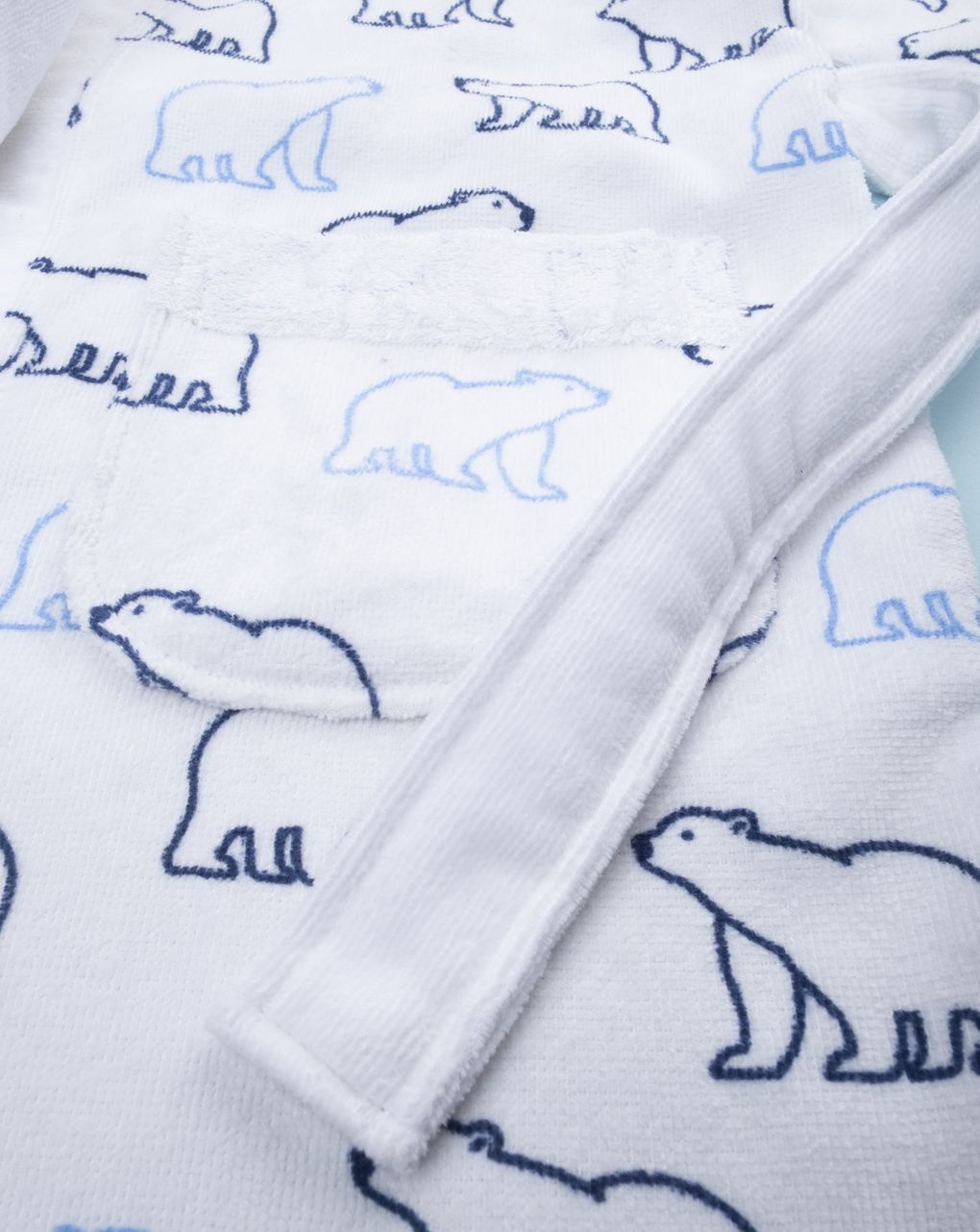 παιδικό μπουρνούζι σενίλ λευκό με πολικές αρκούδες για αγόρι - Prénatal