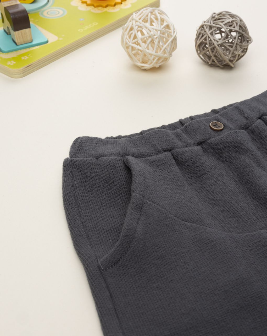 βρεφικό παντελόνι πλεκτό γκρι για αγόρι - Prénatal