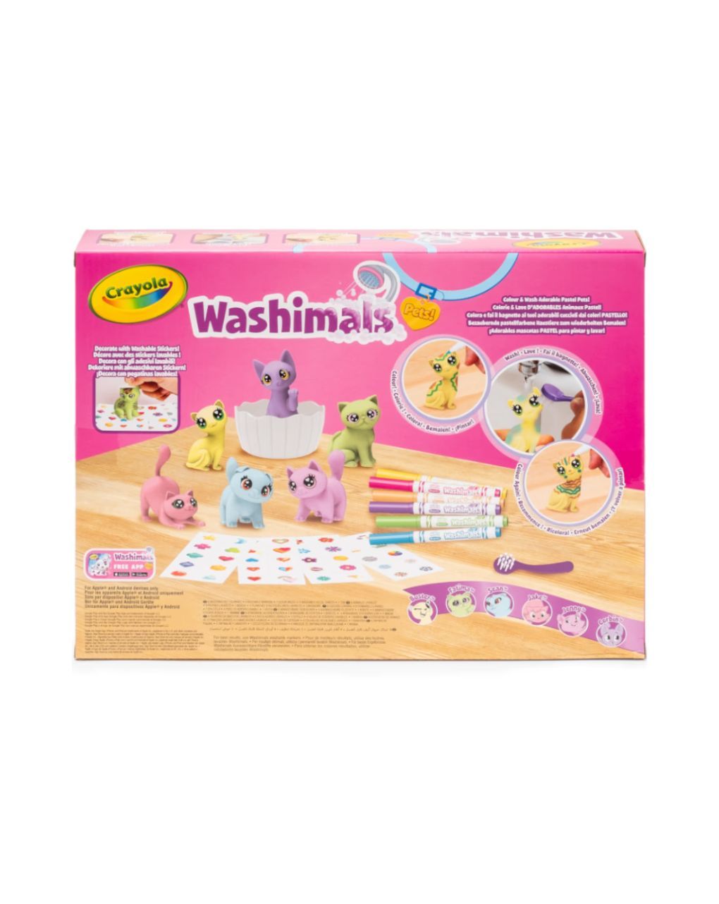 Crayola washimals pets σετ δραστηριοτήτων με παλέτα παστέλ και αυτοκόλλητα ζωάκια - Crayola