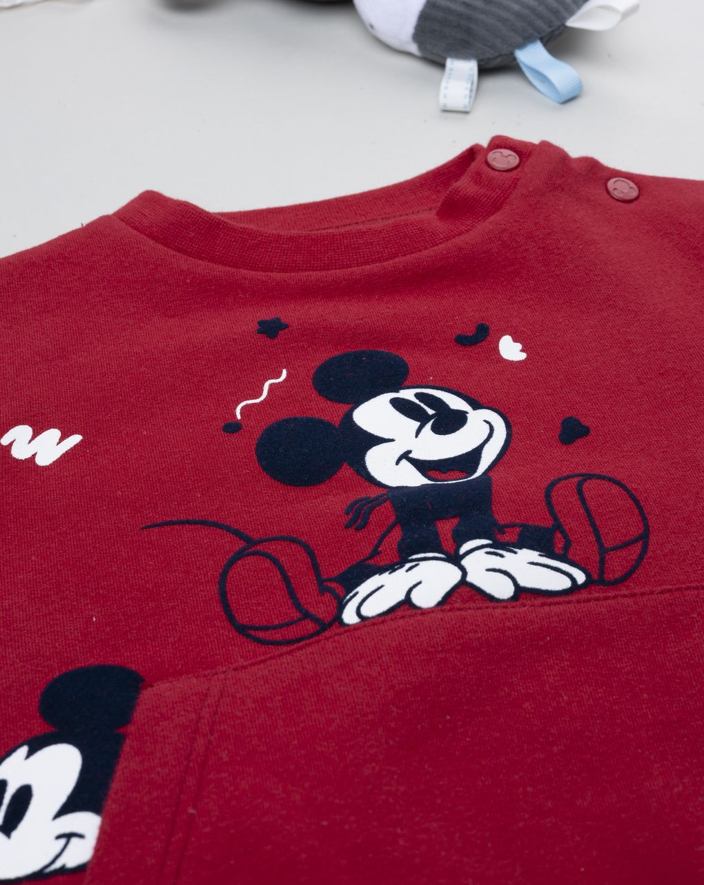 βρεφική μπλούζα φούτερ μπορντώ mickey για αγόρι - Prénatal