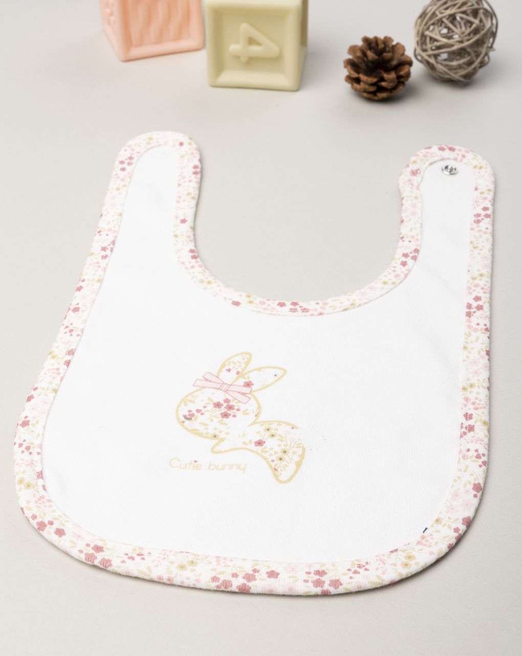 βρεφική σαλιάρα λευκή cutie bunny για κορίτσι - Prénatal