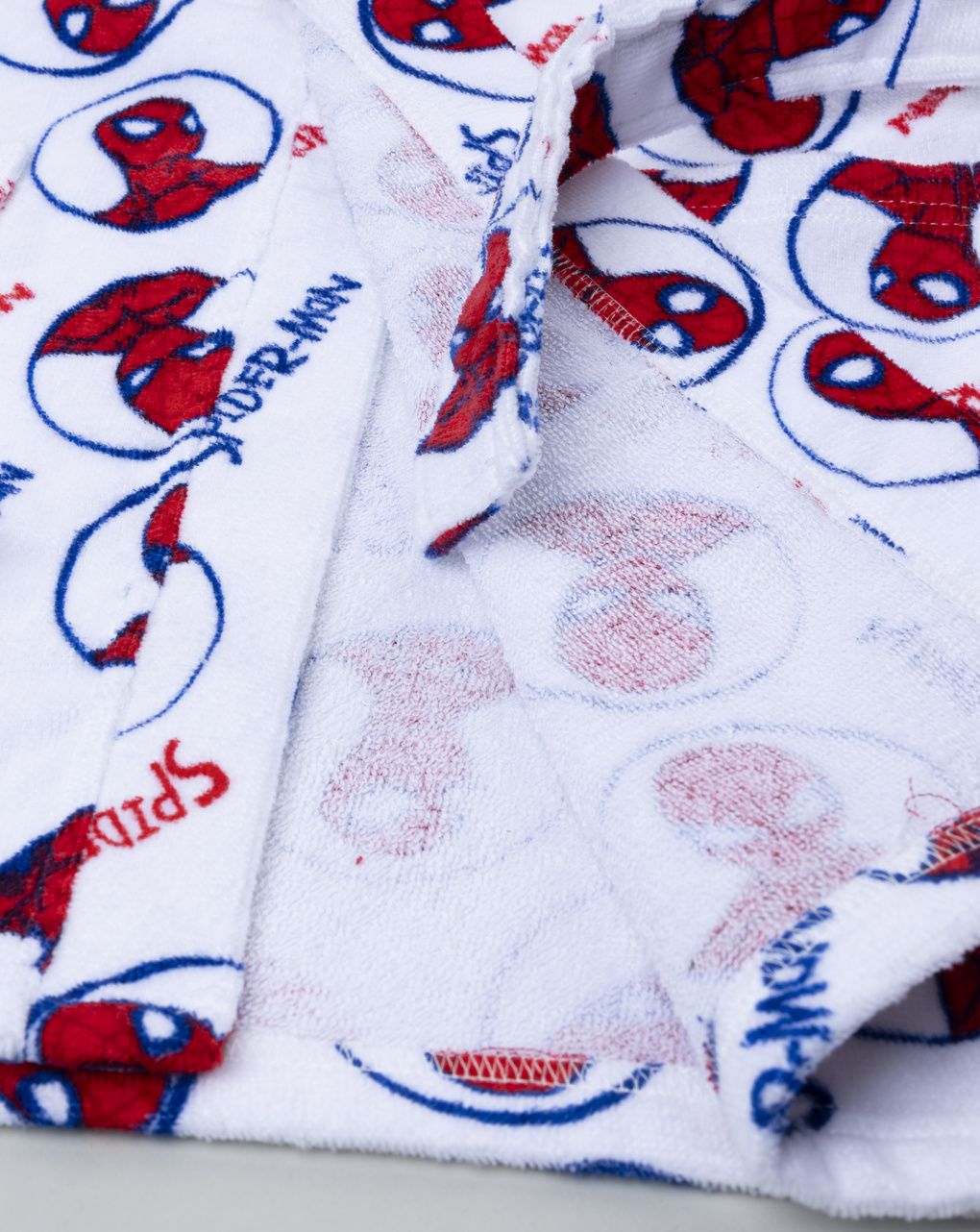 παιδικό μπουρνούζι σενίλ λευκό spiderman για αγόρι - Prénatal