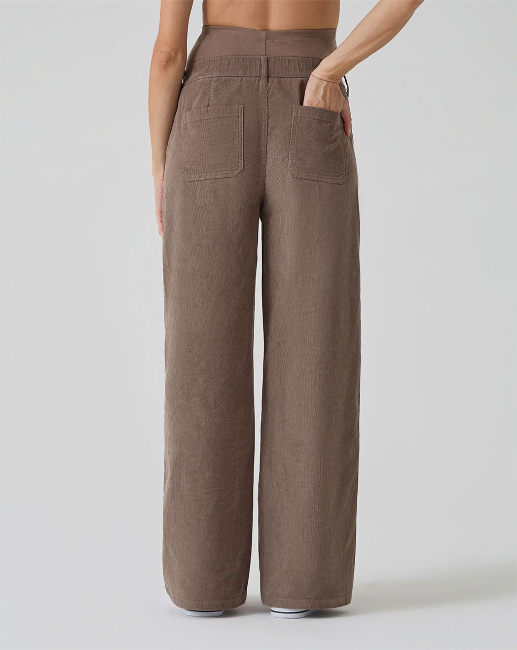 γυναικείο παντελόνι εγκυμοσύνης βελουτέ καφέ - Prénatal