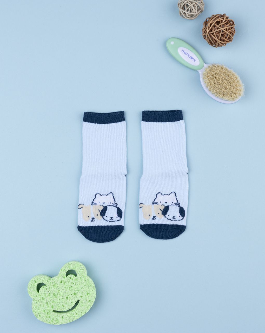 βρεφικές αντιολισθητικές κάλτσες με ζωάκια για αγόρι