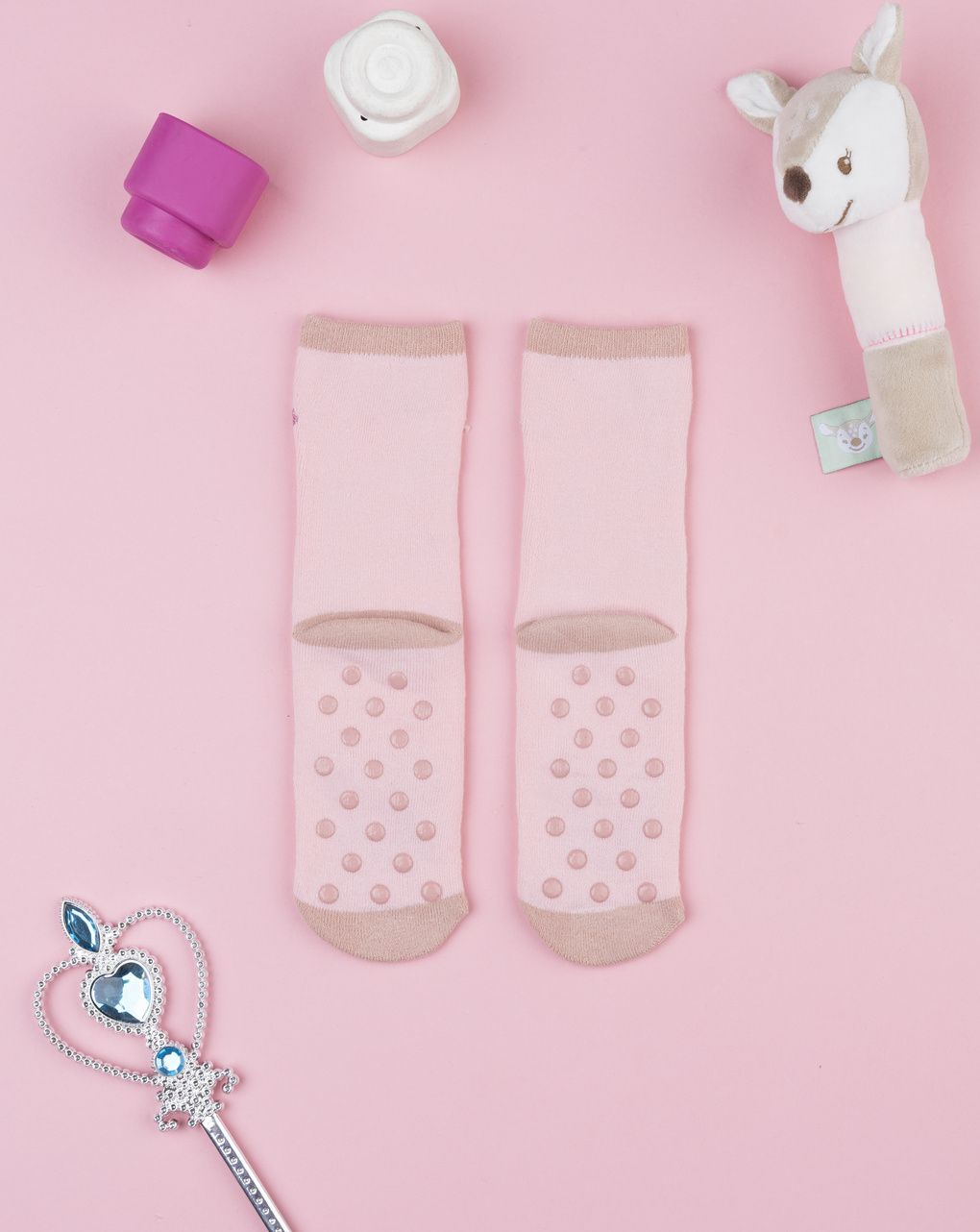 παιδικές αντιολισθητικές κάλτσες με λαγουδάκι για κορίτσι - Prénatal