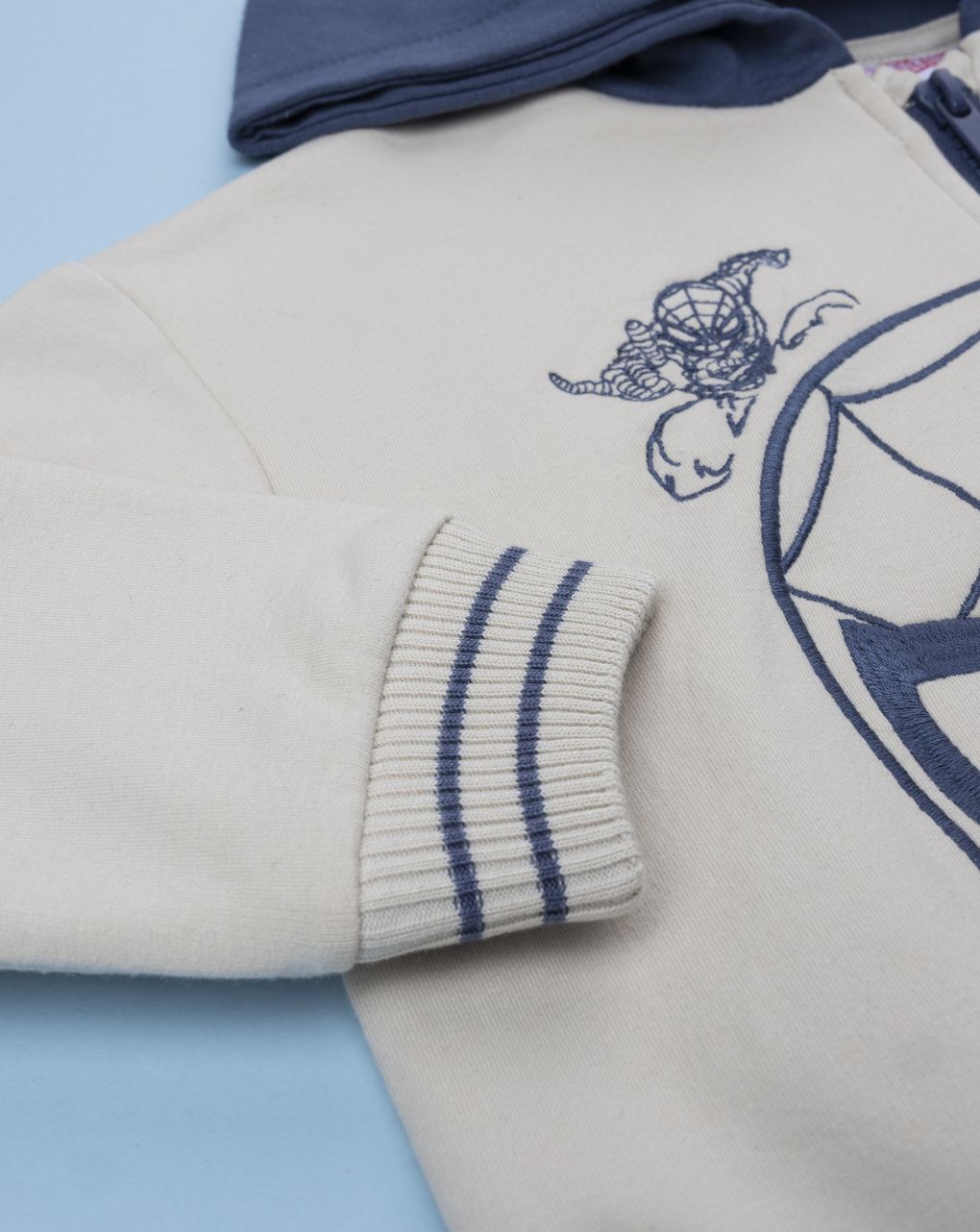 παιδική ζακέτα φούτερ μπεζ spiderman για αγόρι - Prénatal