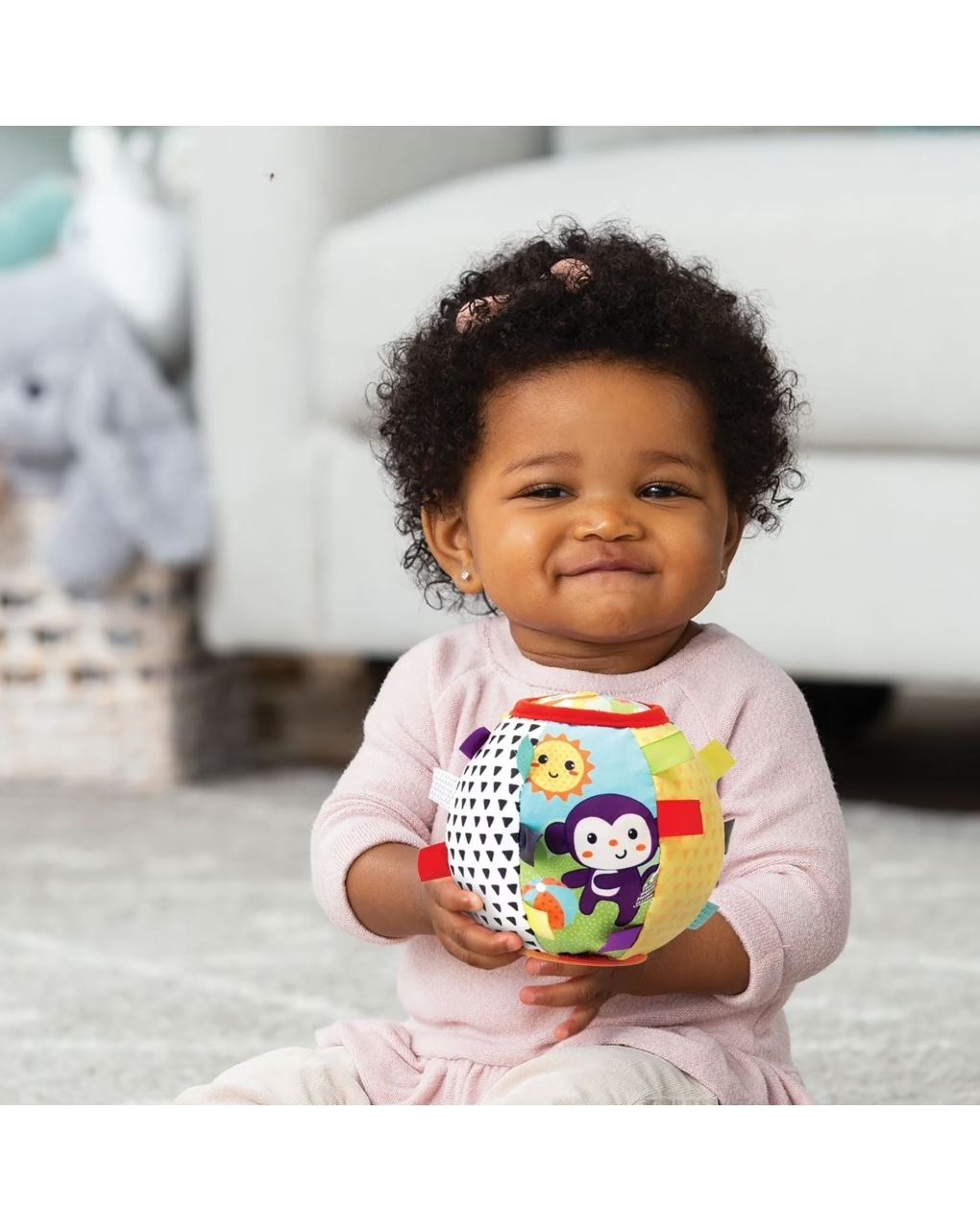 Infantino κρεμαστή μπάλα sensory ribbon & chime ball b-315109-00 - INFANTINO