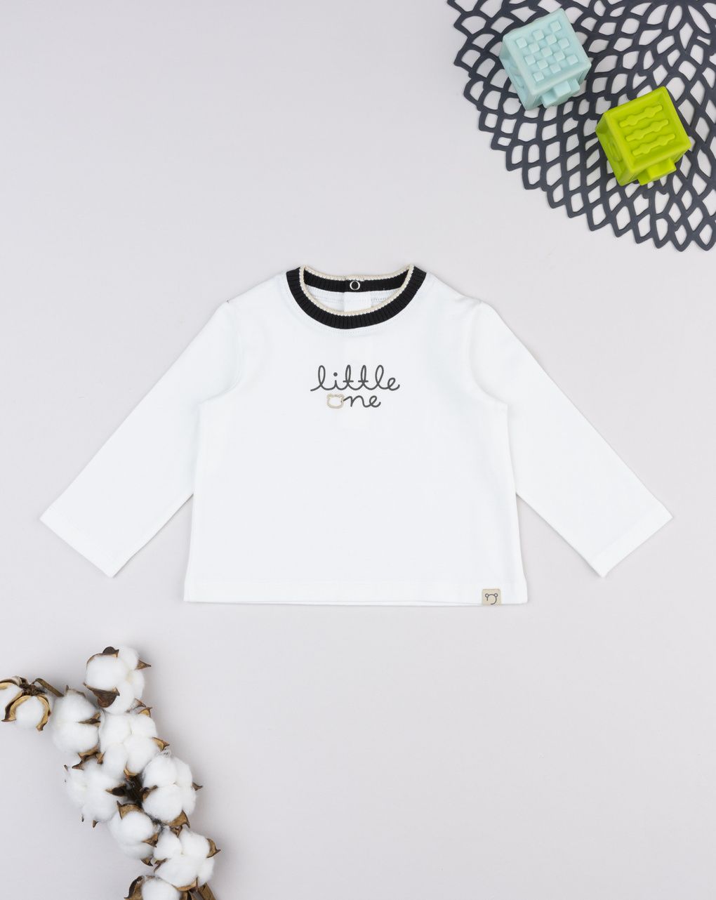 βρεφική μπλούζα λευκή little one για αγόρι