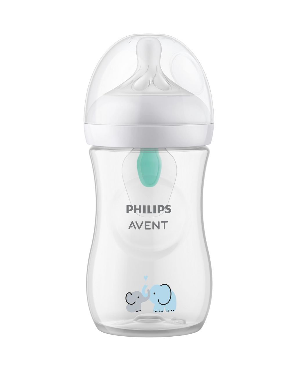 Philips avent πλαστικό μπιμπερό natural response με airfree valve 260ml 1m+ elephant scy673/81 - Philips Avent