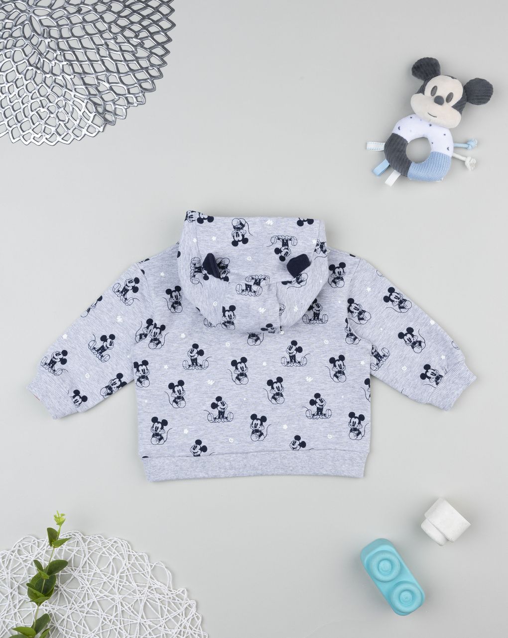βρεφική μπλούζα φούτερ γκρι mickey για αγόρι - Prénatal