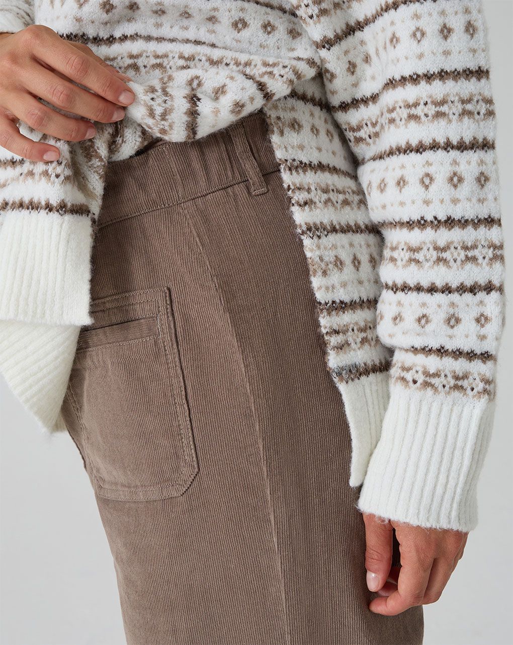 γυναικείο πουλόβερ εγκυμοσύνης λευκό με μοτίβο jacquard - Prénatal