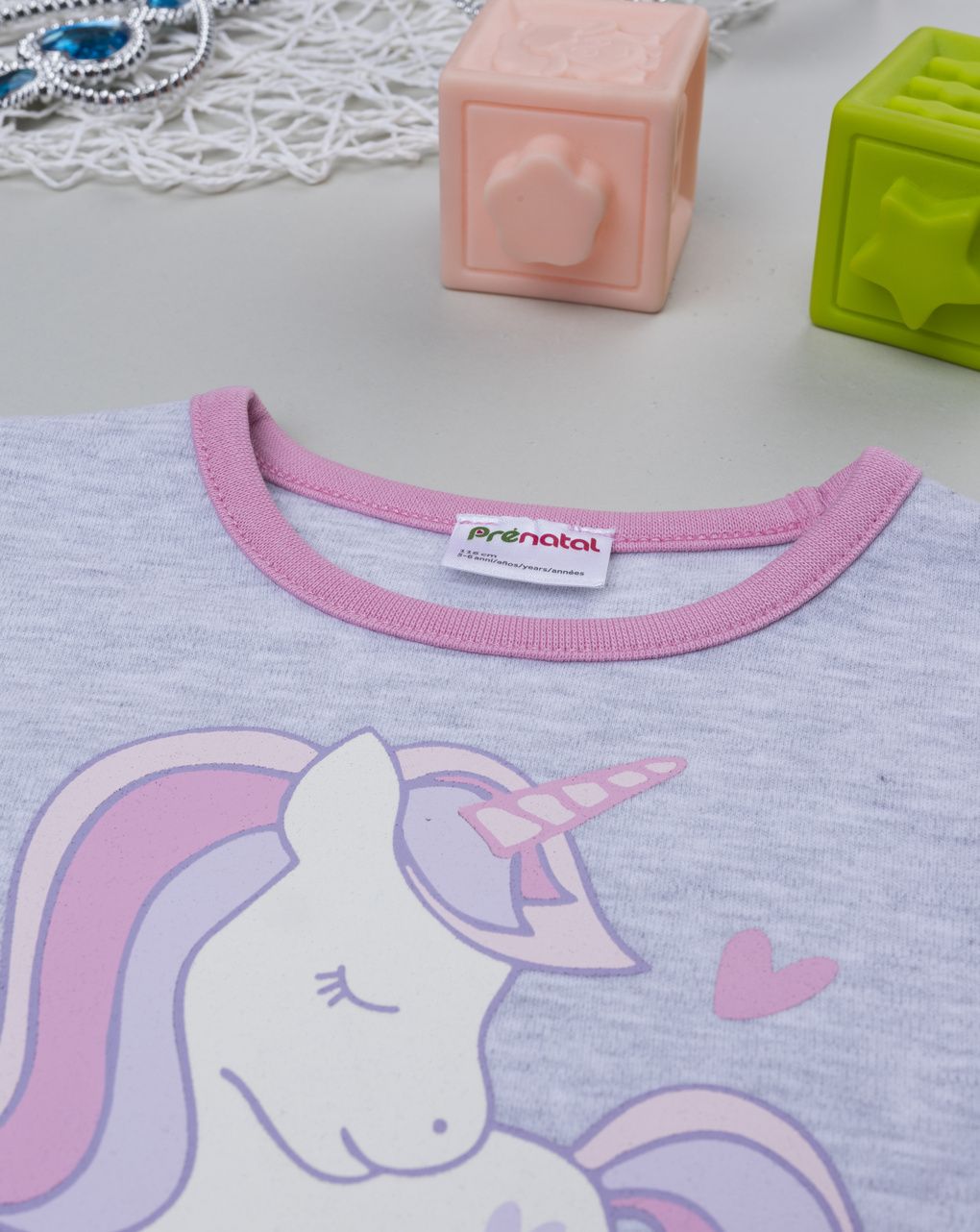 παιδική πιτζάμα γκρι/ροζ dream για κορίτσι - Prénatal