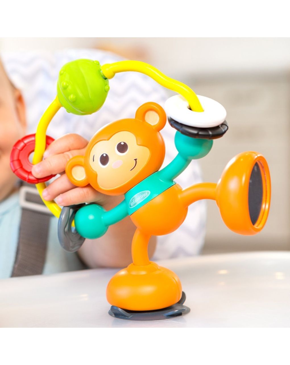 Infantino παιχνίδι με βεντούζα μαϊμού stick and spin high pal b-930-216267-03 - INFANTINO