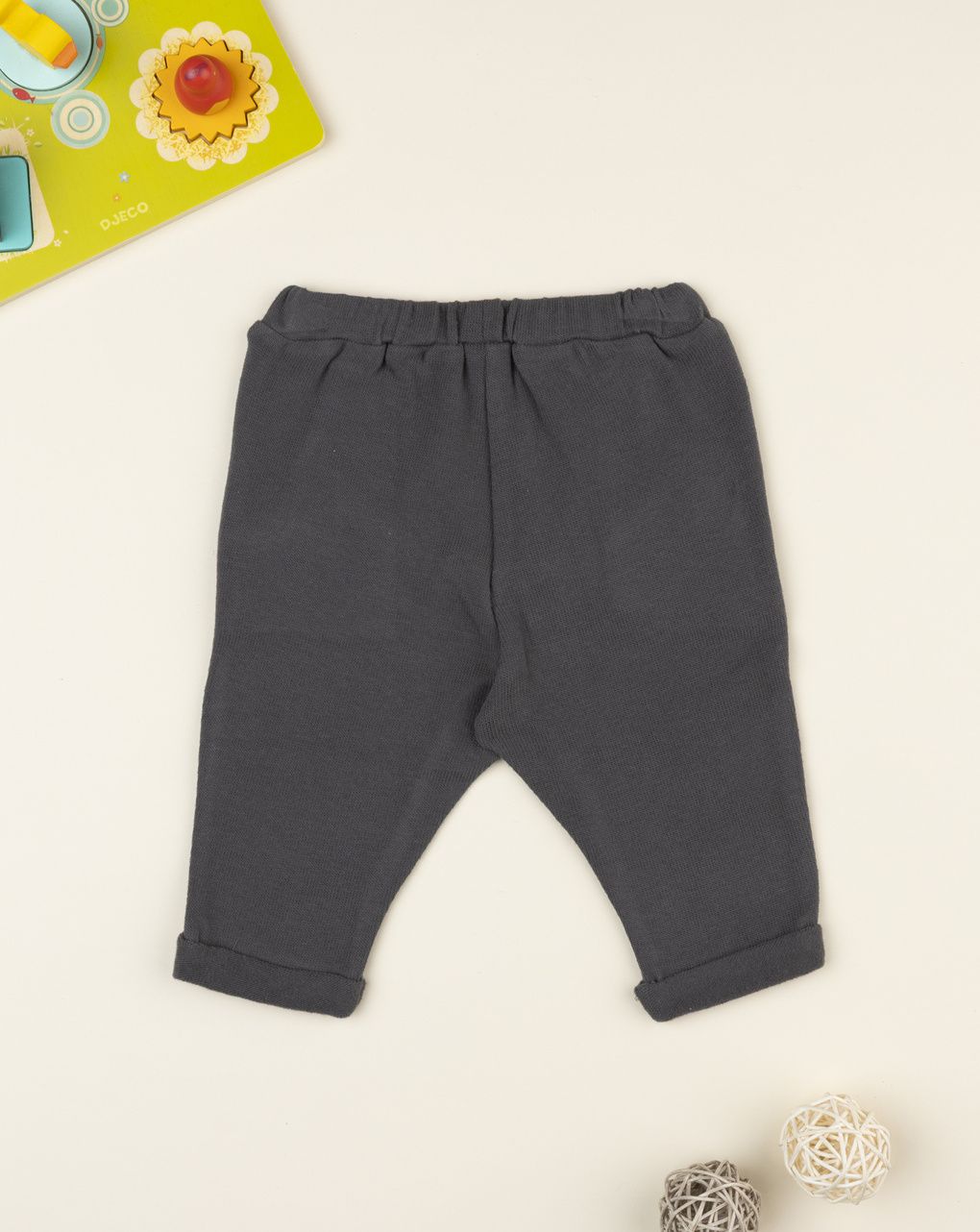 βρεφικό παντελόνι πλεκτό γκρι για αγόρι - Prénatal