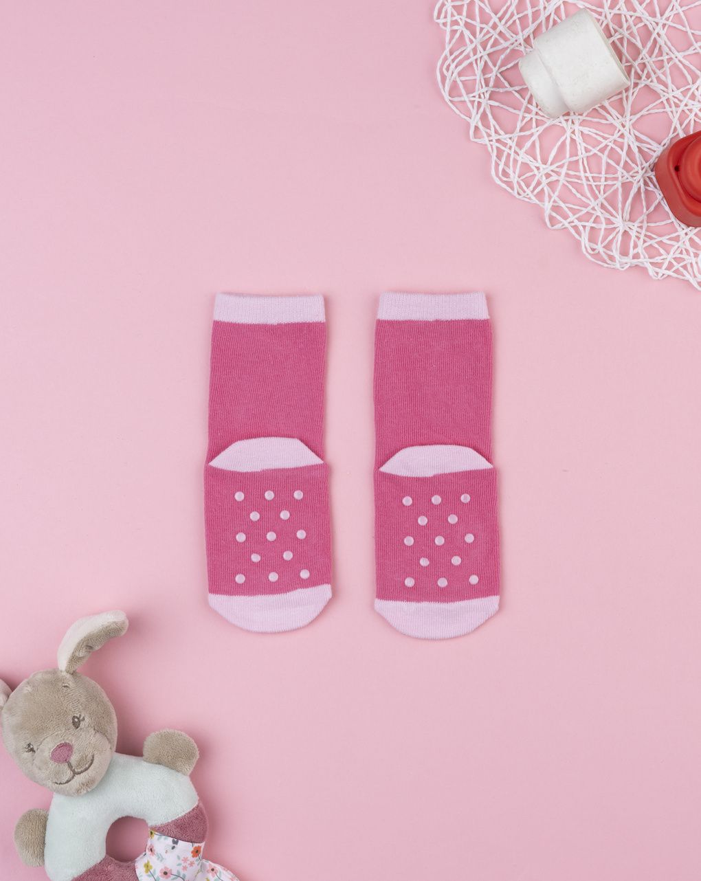 βρεφικές αντιολισθητικές κάλτσες με αλεπού για κορίτσι - Prénatal