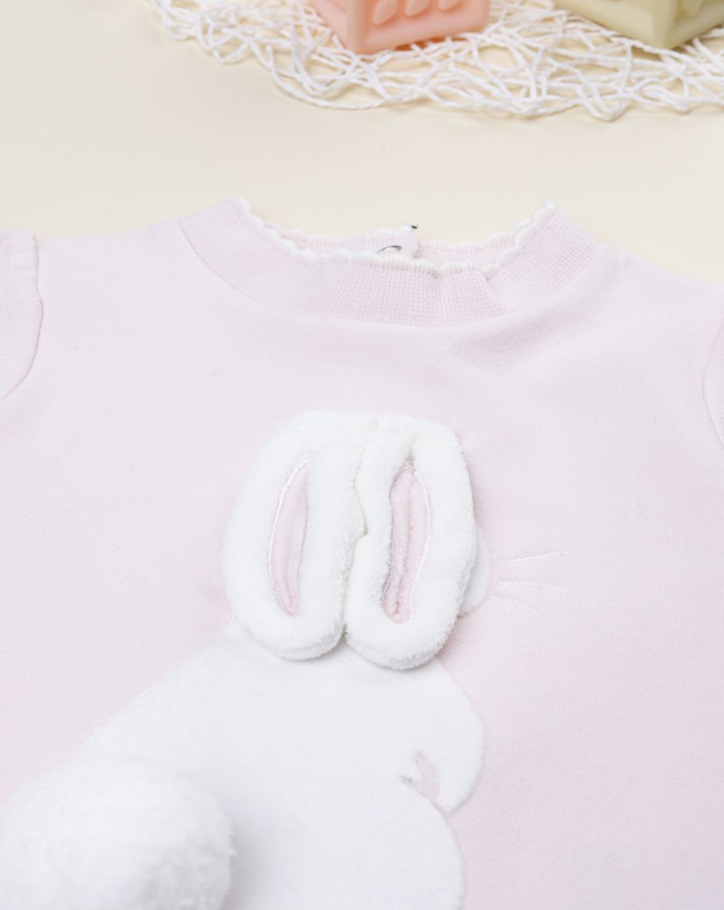 βρεφικό φορμάκι ροζ με λαγουδάκι για κορίτσι - Prénatal