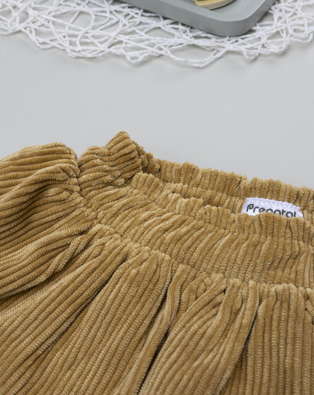 βρεφική φούστα κοτλέ καφέ με λουλούδια για κορίτσι - Prénatal