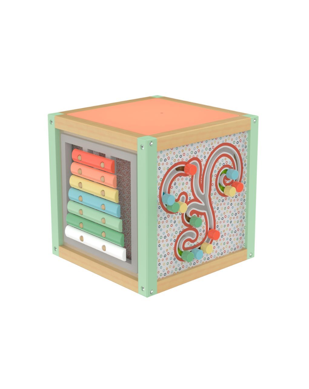 Wood ’n play maxi ξύλινος κύβος δραστηριοτήτων 18m+ - Wood'N Play