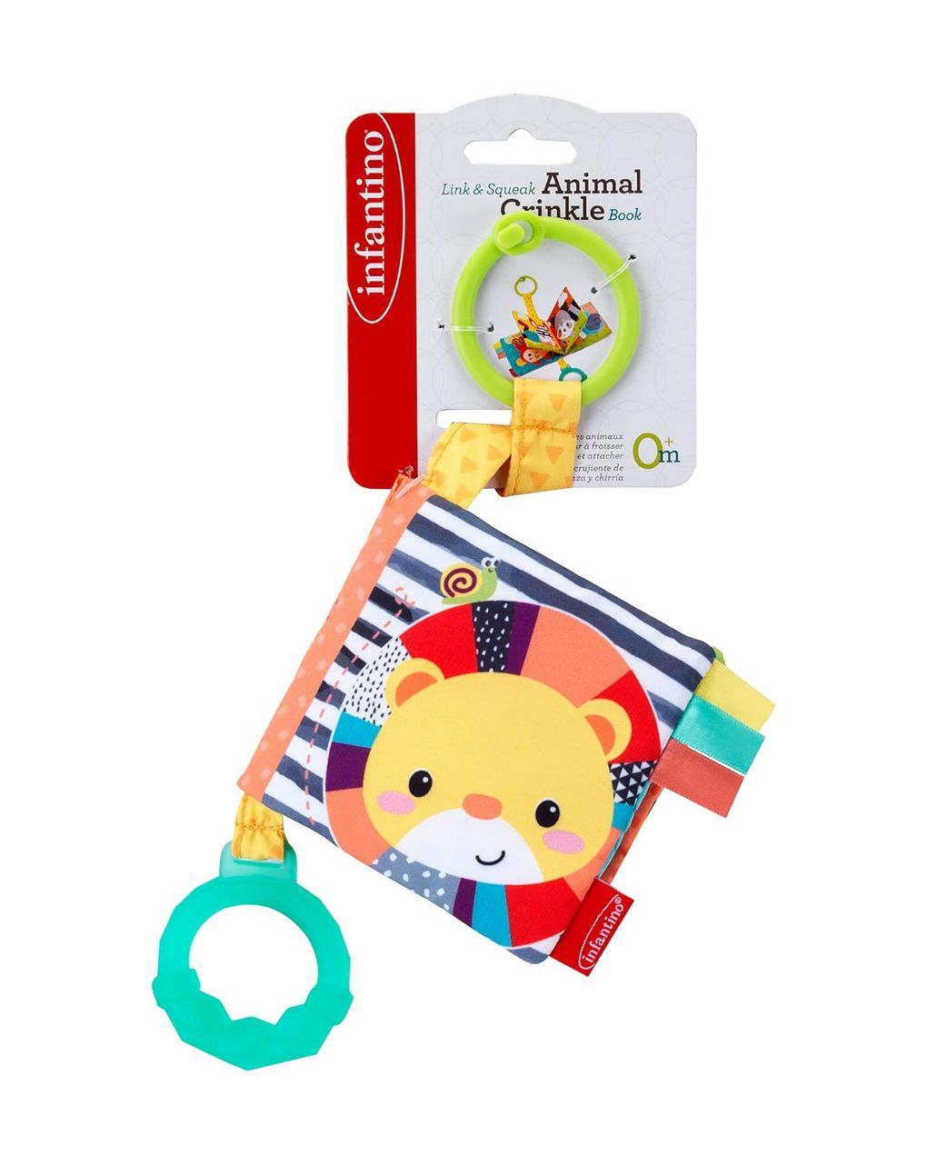 Infantino μαλακό βιβλίο link & squeak animal crinkle - INFANTINO