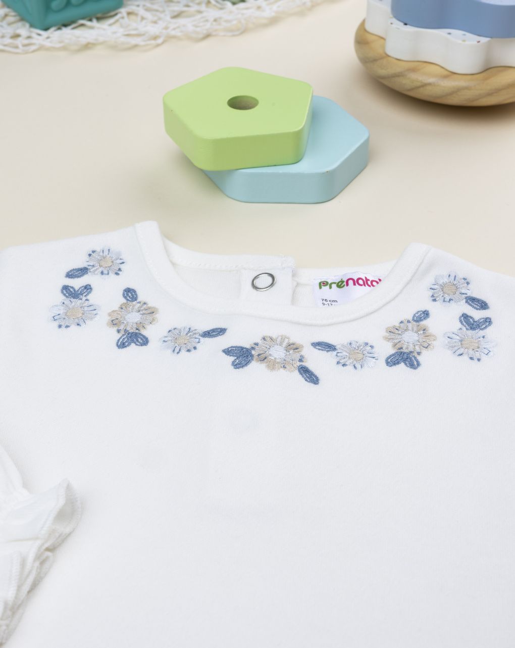 βρεφικό κορμάκι λευκό με λουλούδια για κορίτσι - Prénatal