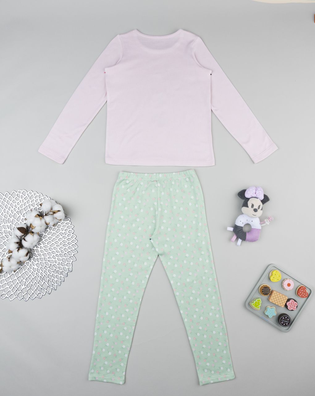 παιδική πιτζάμα ροζ/πράσινη minnie για κορίτσι - Prénatal