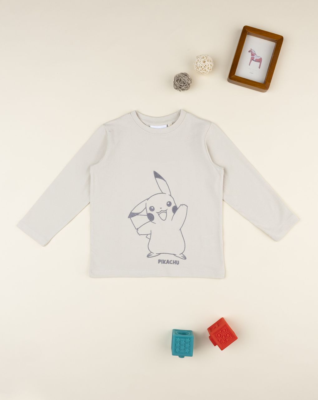 παιδική μπλούζα μπεζ pikachu για αγόρι