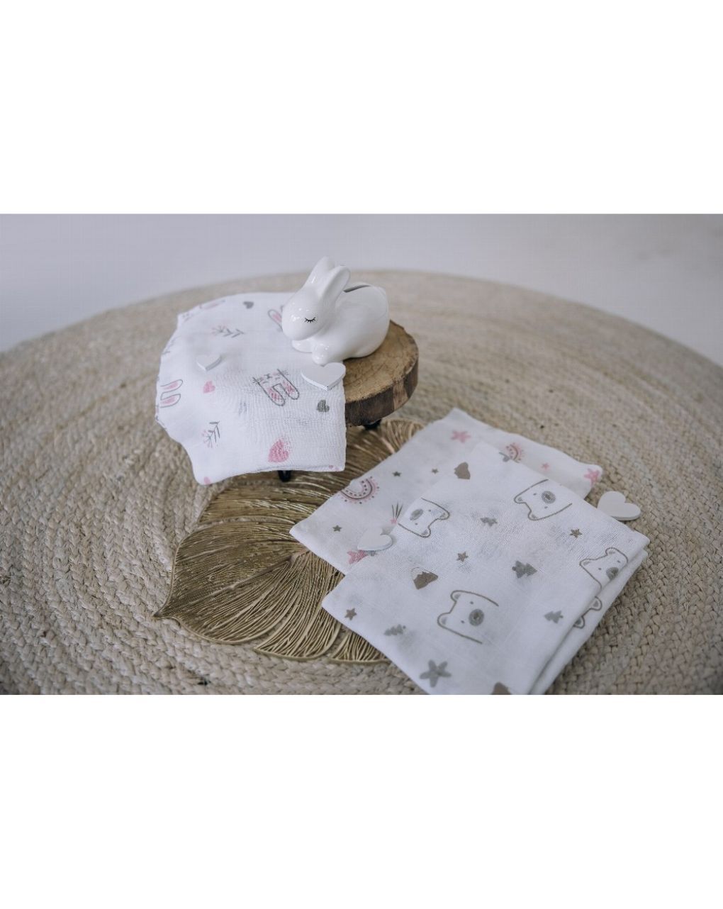 Bubaba πάνες μουσελίνα 3τμχ 80×80 cm pink 48037 - BUBABA