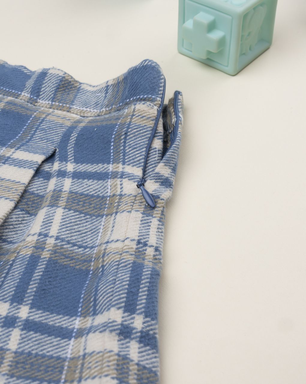 παιδική φούστα καρό μπλε/μπεζ για κορίτσι - Prénatal