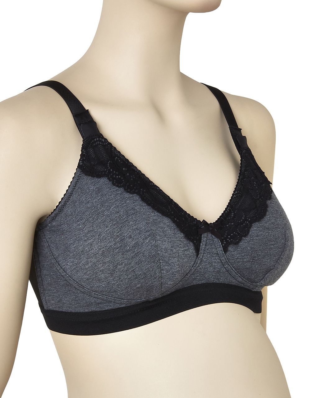γυναικείο σουτιέν θηλασμού  γκρι με δαντέλα cup c - Prénatal