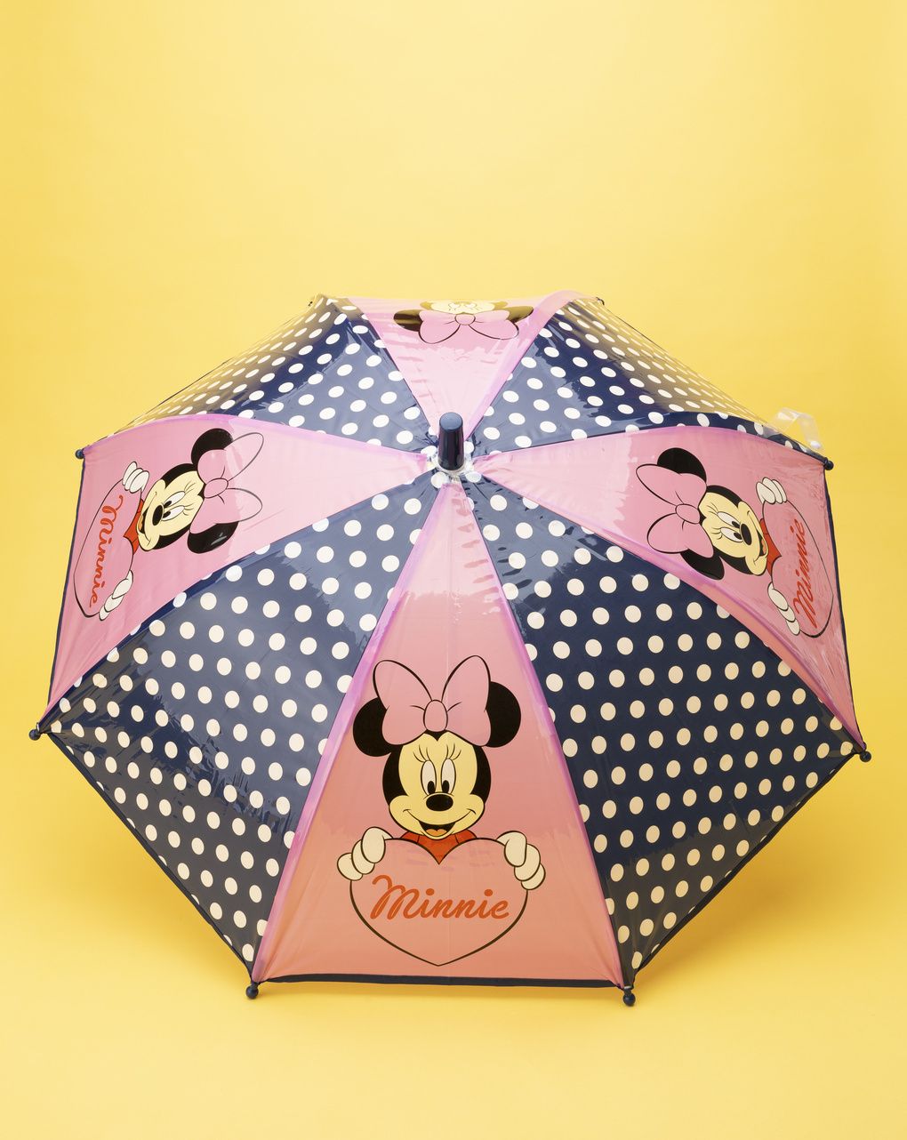 παιδική ομπρέλα μπλε πουά/ροζ minnie για κορίτσι