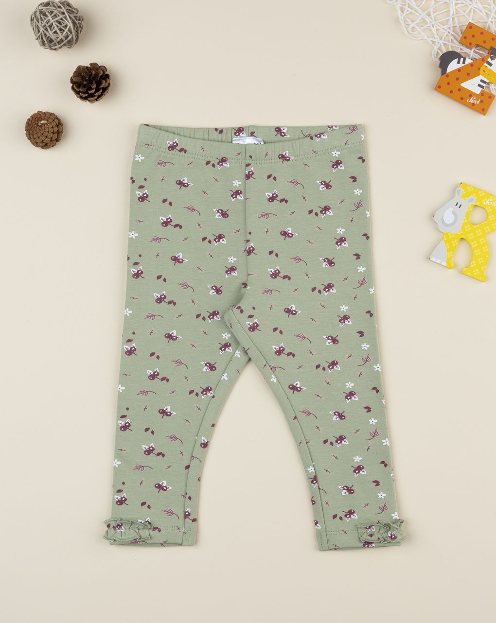 βρεφικό κολάν μέντα με λουλούδια για κορίτσι