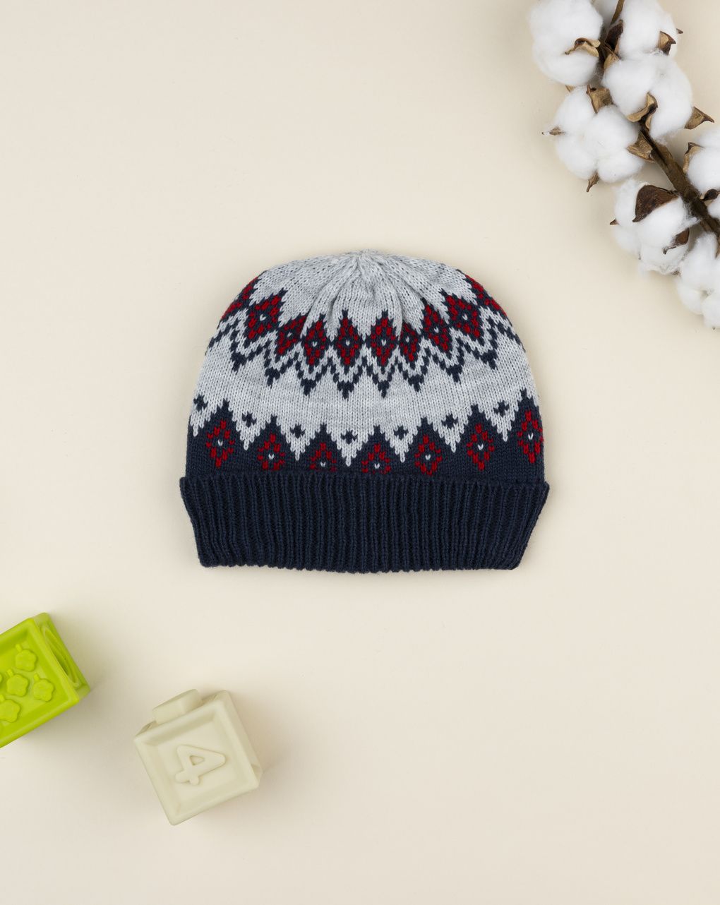 παιδικό σκουφάκι γκρι/μπλε για αγόρι