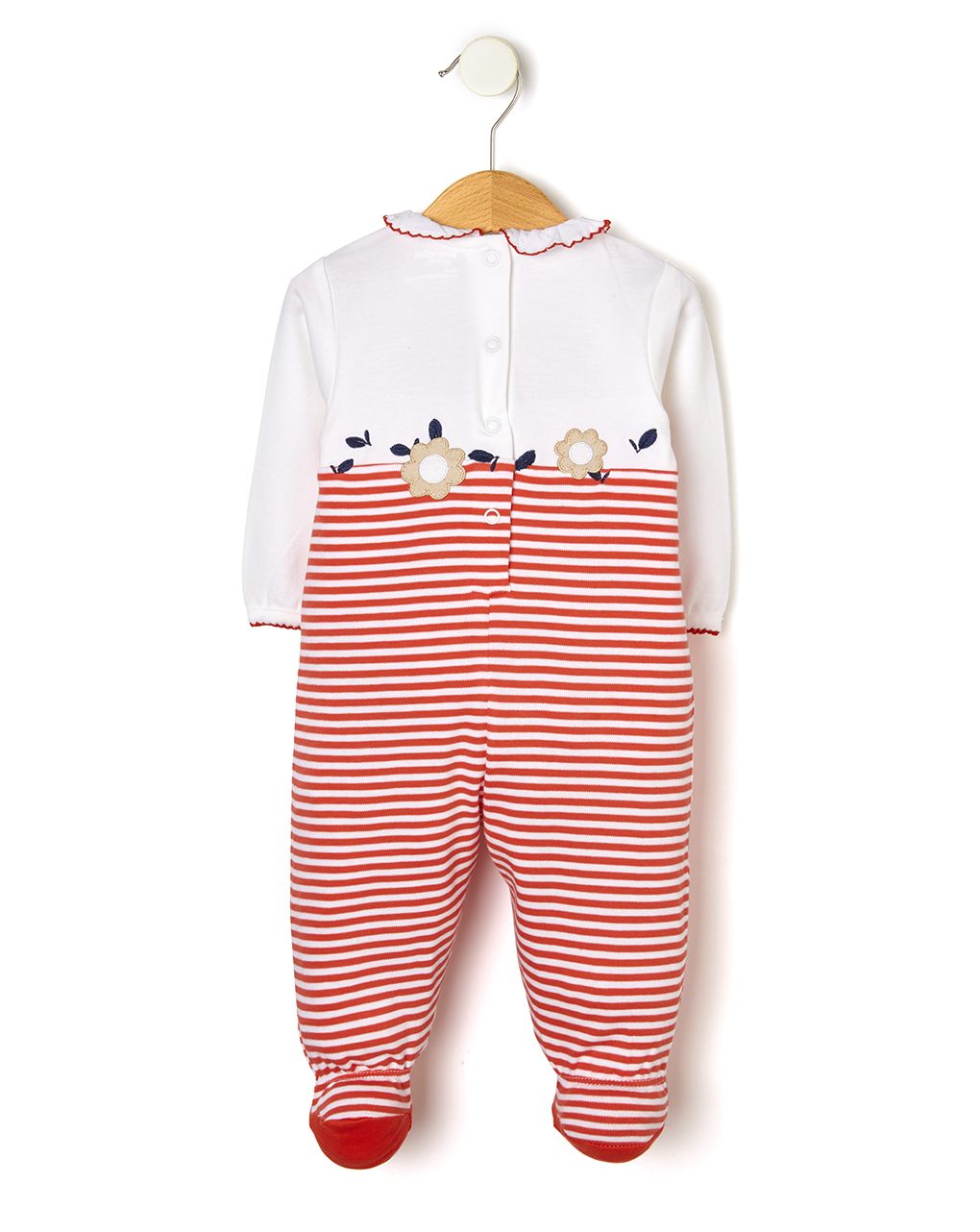 βρεφικό φορμάκι λευκό ριγέ με μήλα για κορίτσι - Prénatal