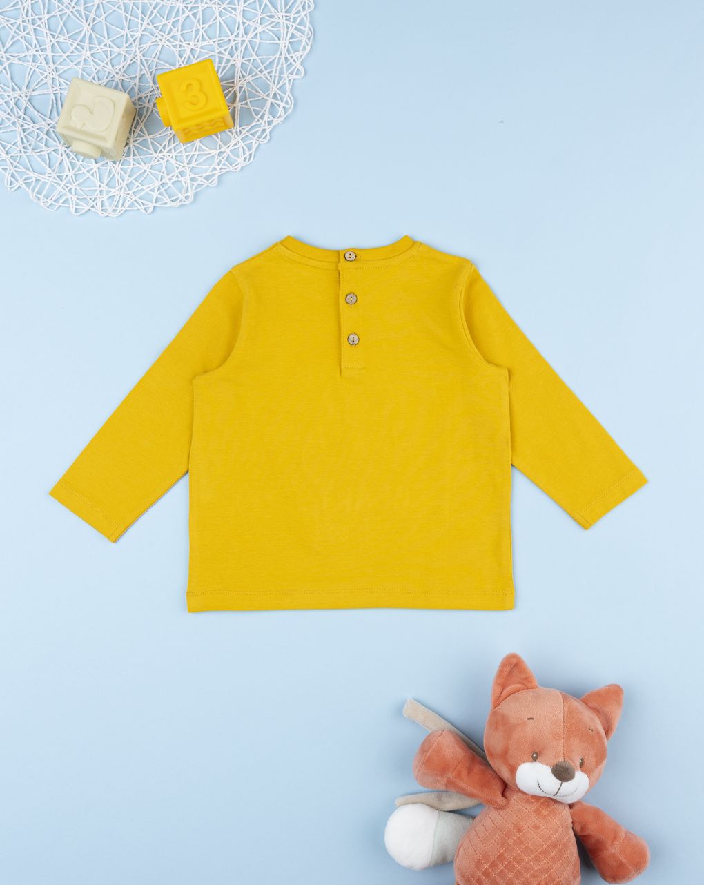 βρεφική μπλούζα κίτρινη με αρκουδάκι για αγόρι - Prénatal