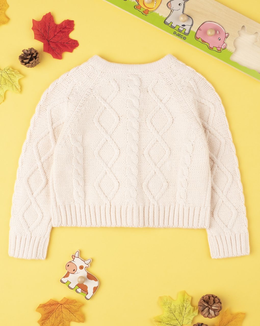 βρεφική ζακέτα πλεκτή μπεζ για κορίτσι - Prénatal