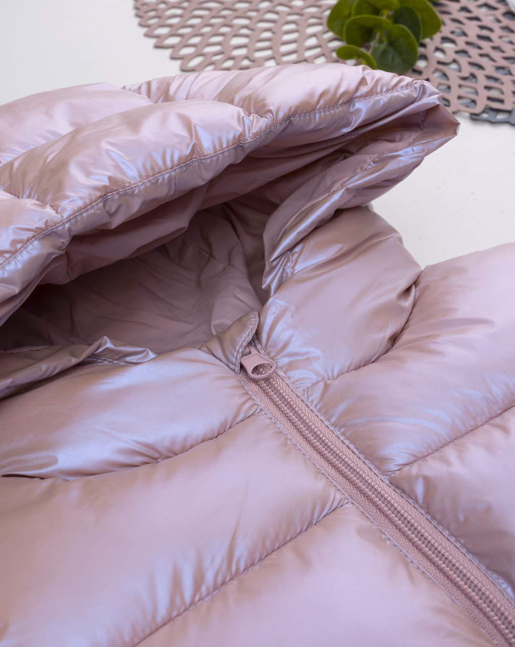 παιδικό μπουφάν puffer ροζ metallic για κορίτσι - Prénatal
