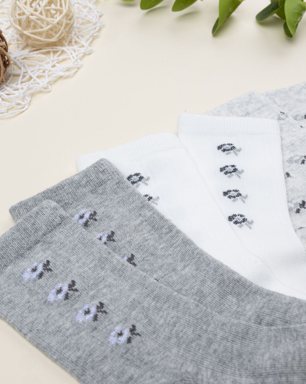 παιδικά καλτσάκια πακέτο x4 με λουλούδια για κορίτσι - Prénatal