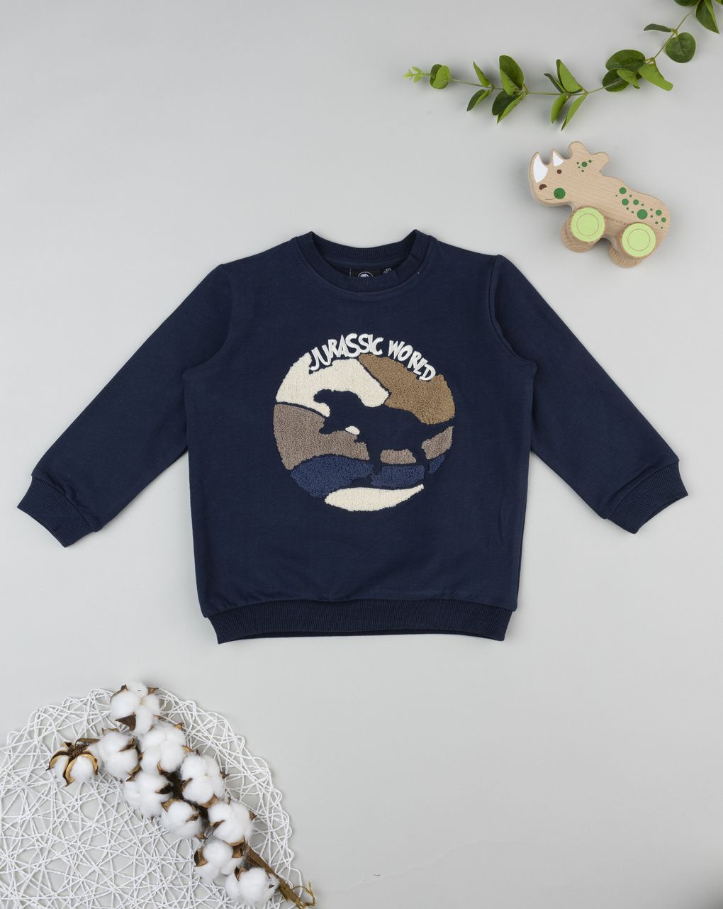 παιδική μπλούζα φούτερ μπλε jurassic world για αγόρι