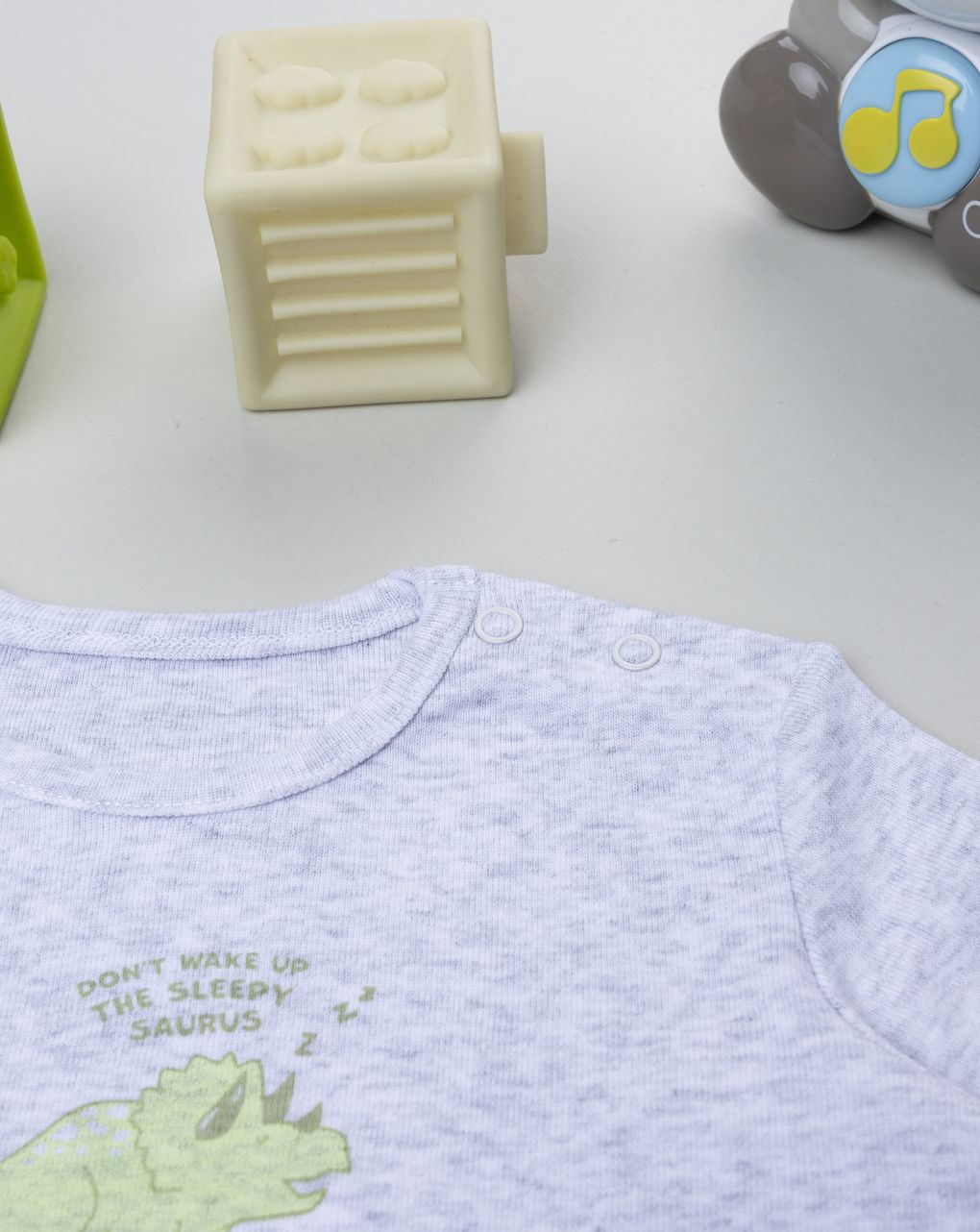 βρεφικά κορμάκια λευκό/γκρι dino για αγόρι - Prénatal