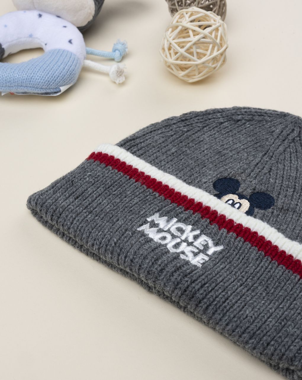 βρεφικό σκουφάκι γκρι mickey για αγόρι - Prénatal