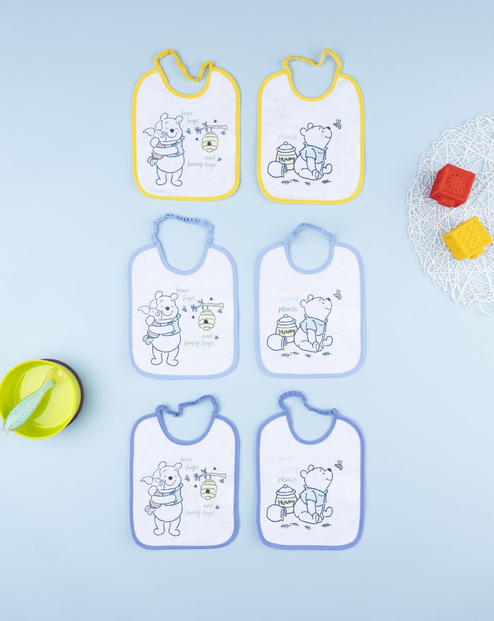 βρεφικές σαλιάρες πακέτο x6 winnie για αγόρι