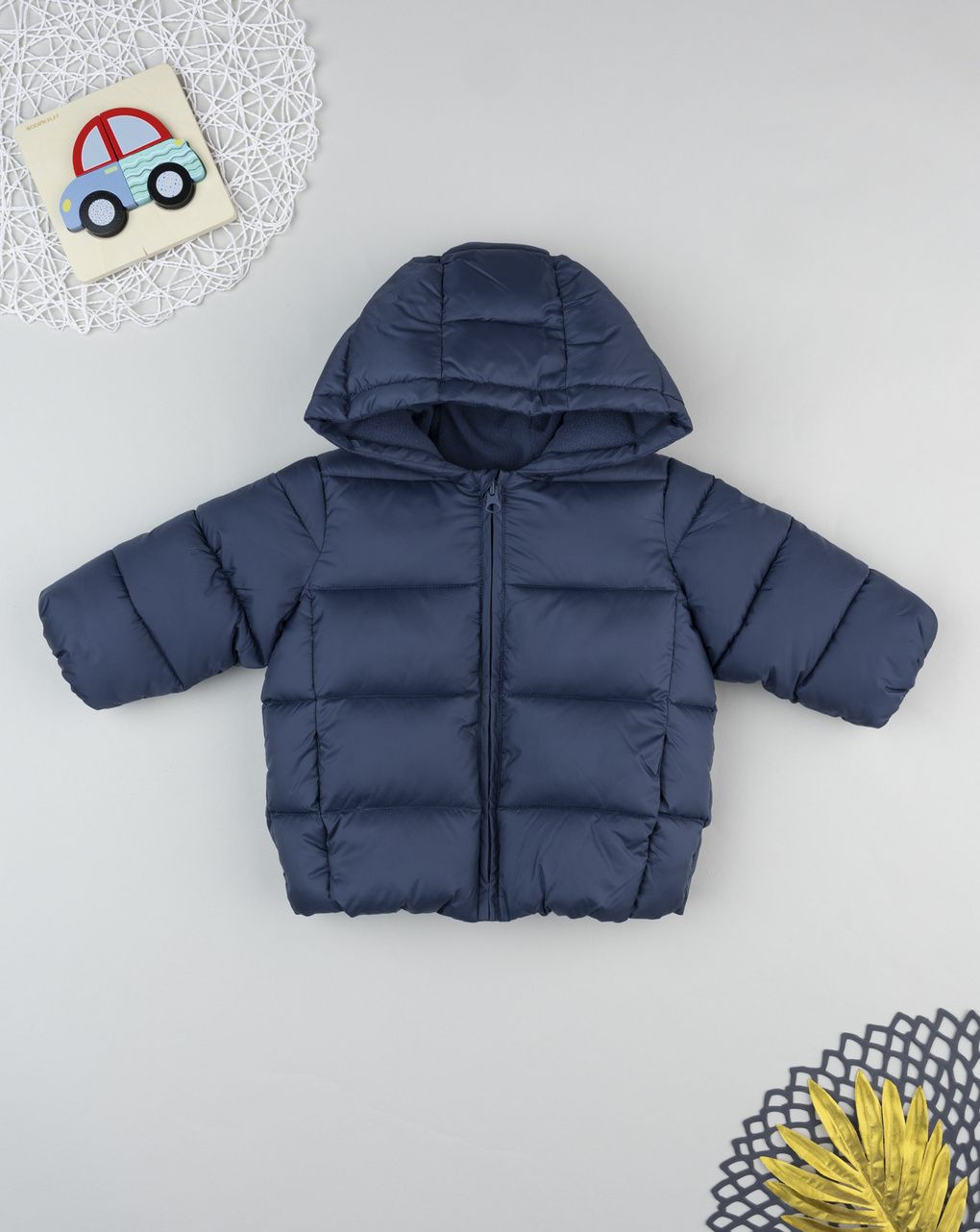 βρεφικό μπουφάν puffer μπλε για αγόρι