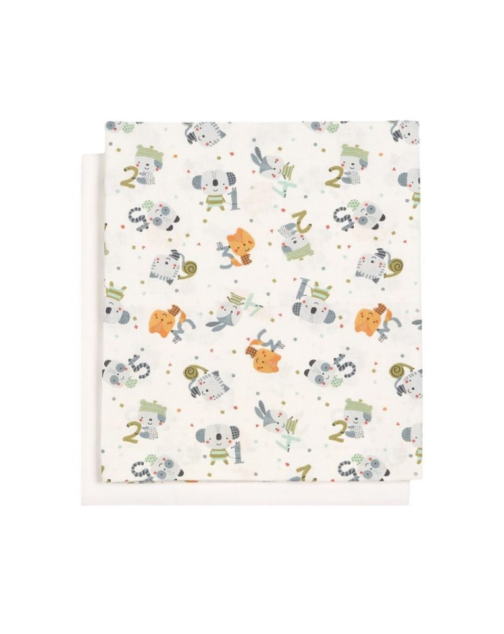 ο κόσμος του μωρού σεντόνια για λίκνο 80×110 cm 2τμχ numbers green 23186 - O KOSMOS TOU MOROU